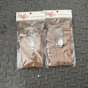 Boys bow tie and suspender set x2